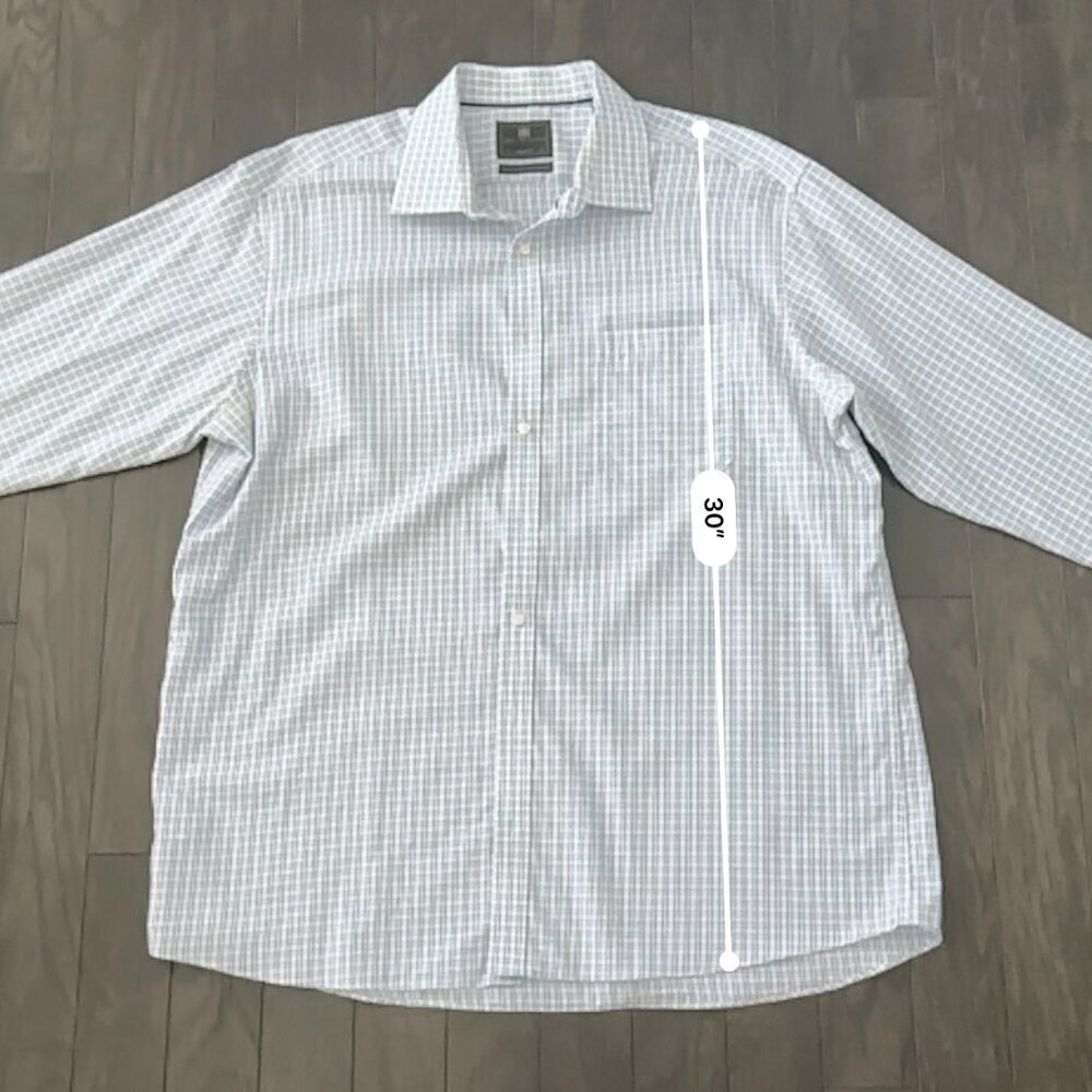 Marks & Spencer Blue, Purple & White Checked Men's Dress Shirt  100% Cotton - Picture 14 of 14